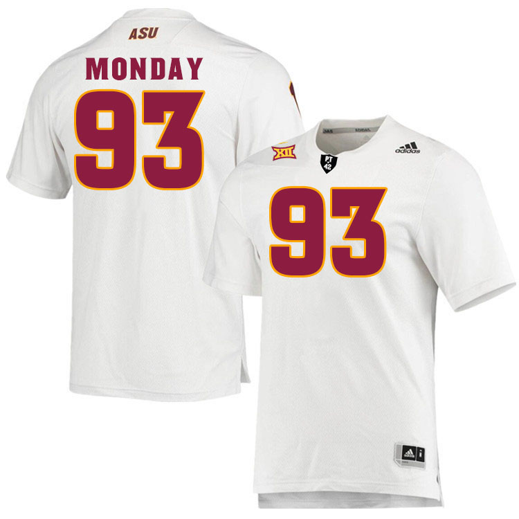 Men #93 Tristan Monday Arizona State Sun Devils College Football Jerseys Stitched-White